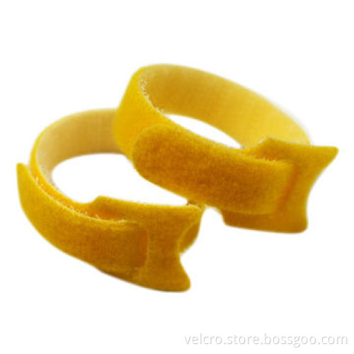 Yellow reusable Velcro cable tie, 15*220mm logo printed on loop side